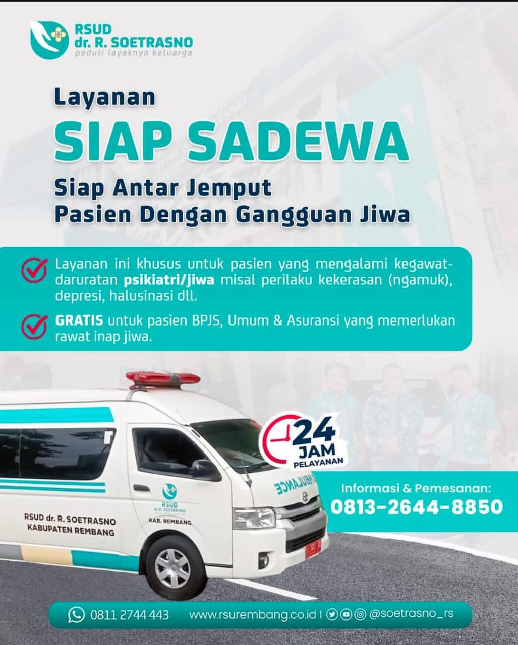 RSUD Rembang Buka Layanan Rawat Inap ODGJ, Bahkan Siap Jemput Bola