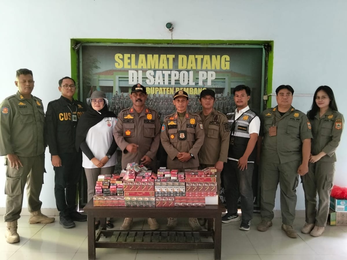 Razia Gabungan, Pemkab Rembang Amankan 10.235 Batang Rokok Ilegal