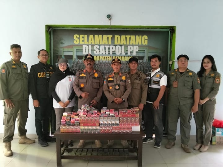Razia Gabungan, Pemkab Rembang Amankan 10.235 Batang Rokok Ilegal
